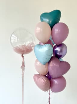 Композиция из шаров «Пудра, лаванда, лазурь»