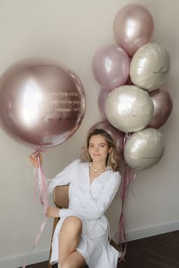 Композиция из шаров «Розовый шелк»