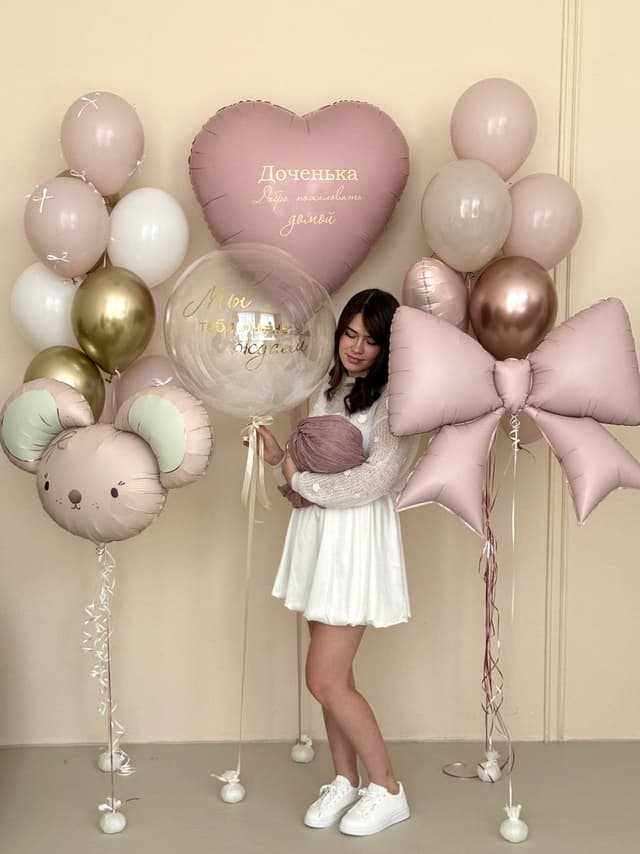 Композиция из шаров «Выписка розовая» Композиция из шаров «Выписка розовая»