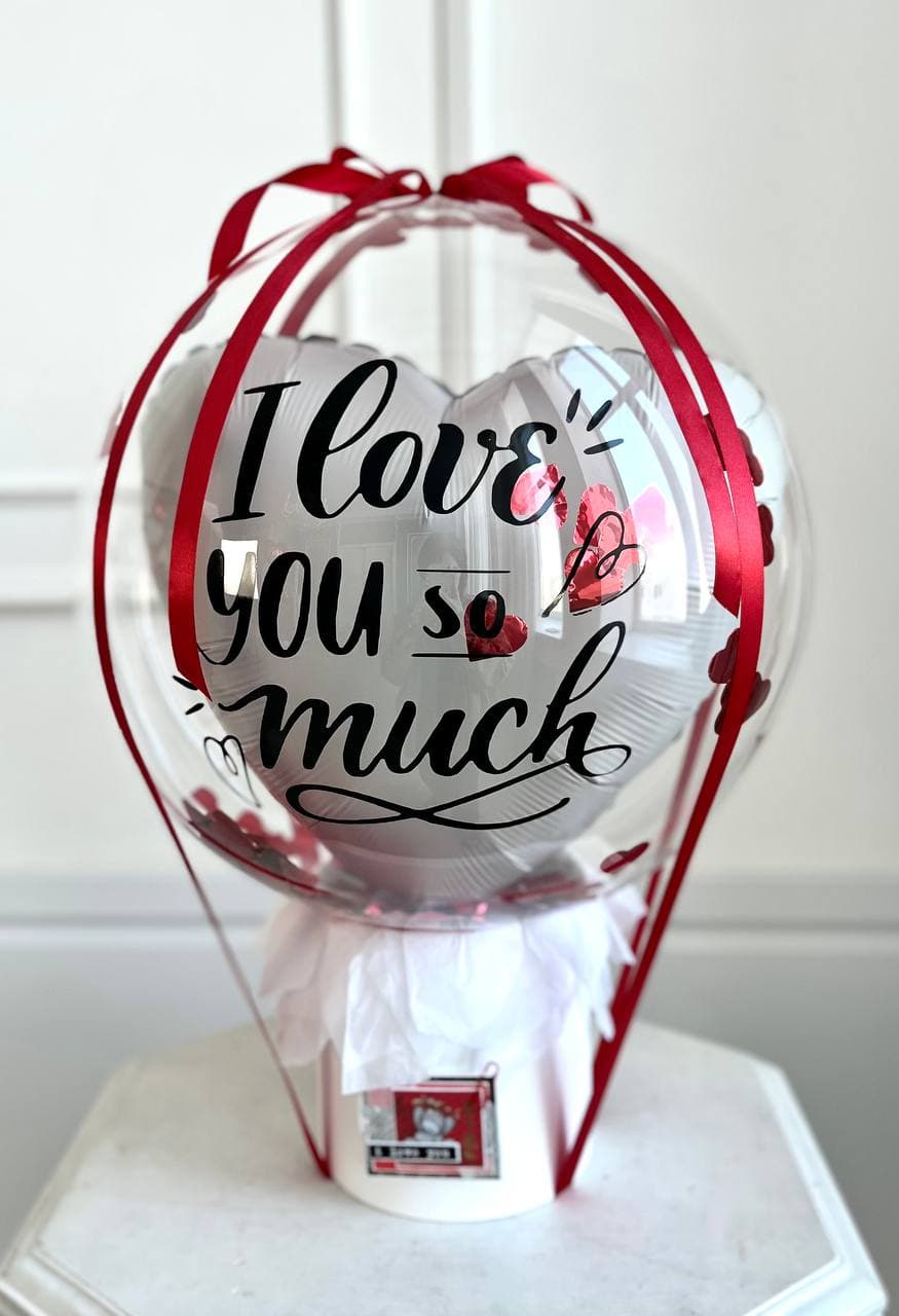 Композиция из шара с воздухом «LOVE YOU»