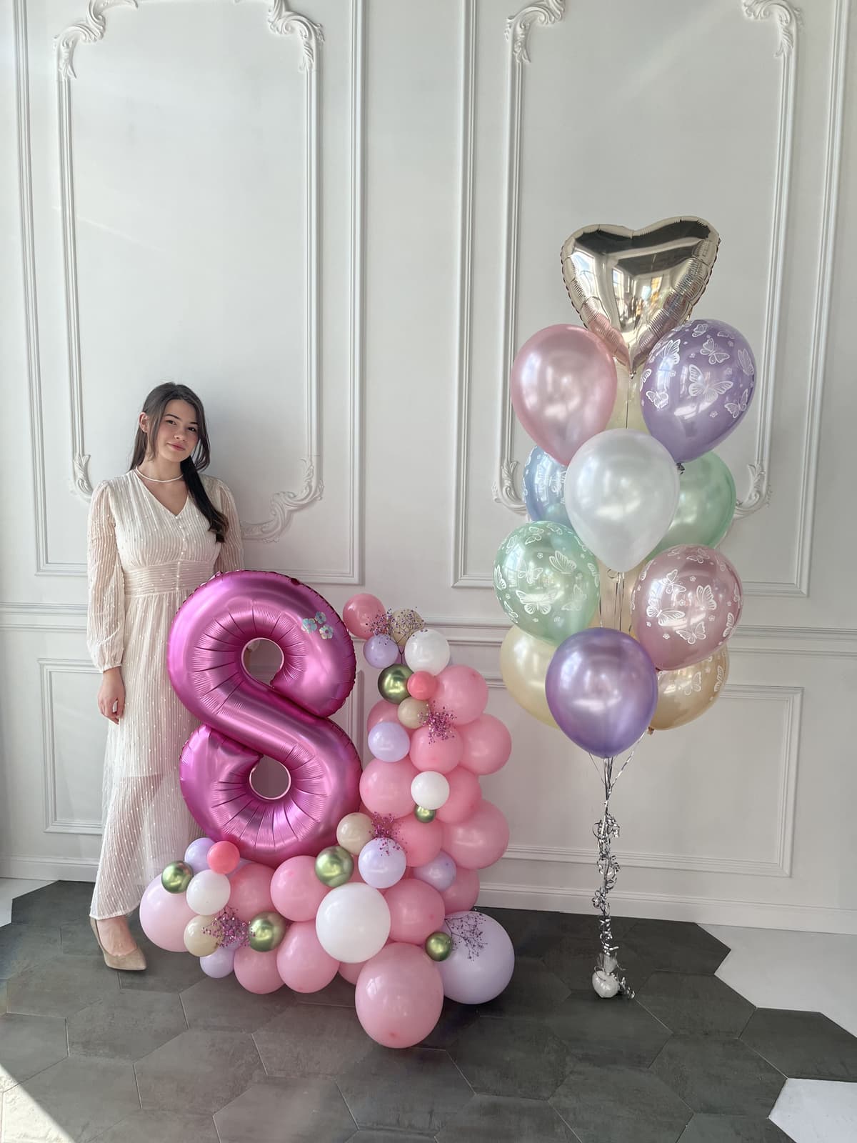 Композиция из шаров "Бабочки металлик"