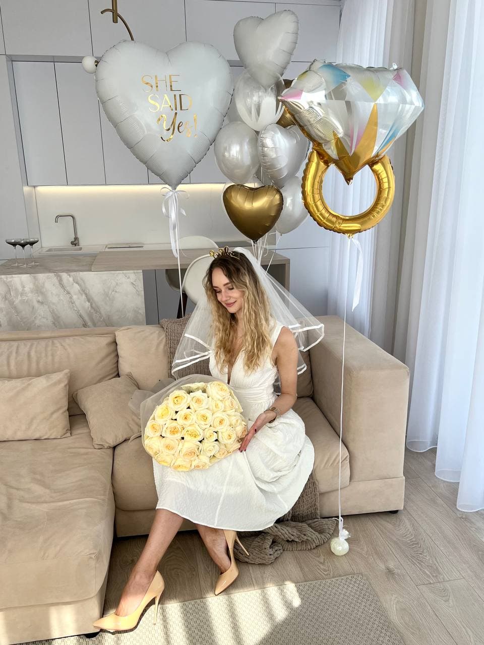 Композиция из шаров «Bride white»