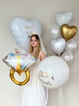 Композиция из шаров «Девичник в белом»
