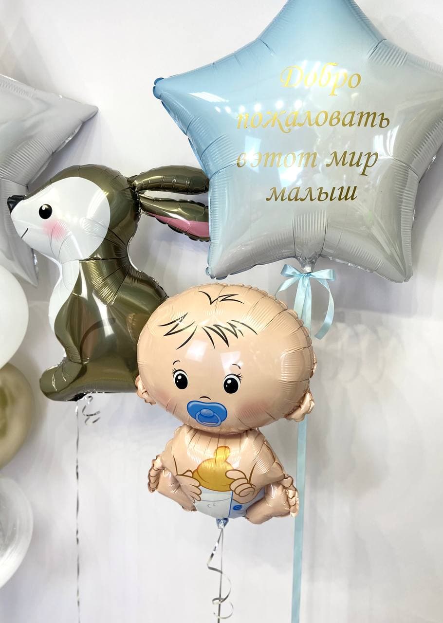 Композиция из шаров «Добро пожаловать малыш!»