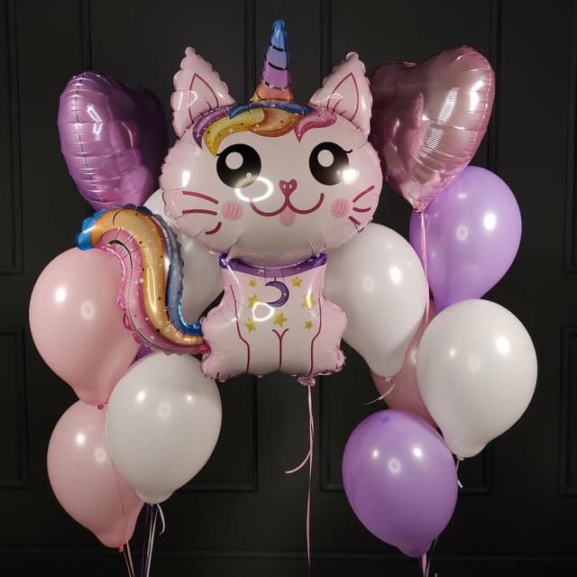 Композиция из шаров "Кот-Единорог" Композиция из шаров "Кот-Единорог"