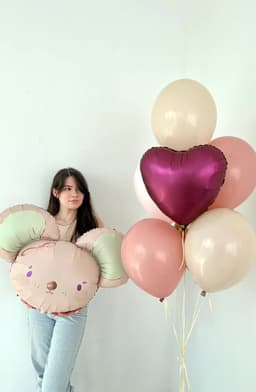 Композиция из шаров «Мышонок розовый»