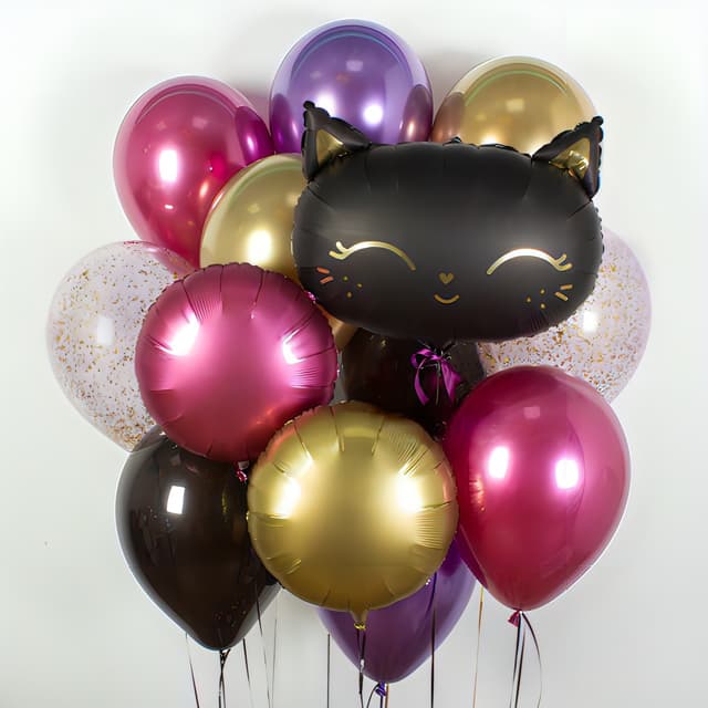 Композиция из шаров на грузах «Black Cats» Композиция из шаров на грузах «Black Cats»