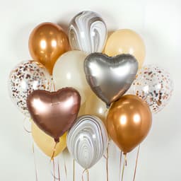 Композиция из шаров на грузах «Карамельный латте»