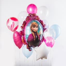 Композиция из шаров на грузах "Холодное сердце.Анна"