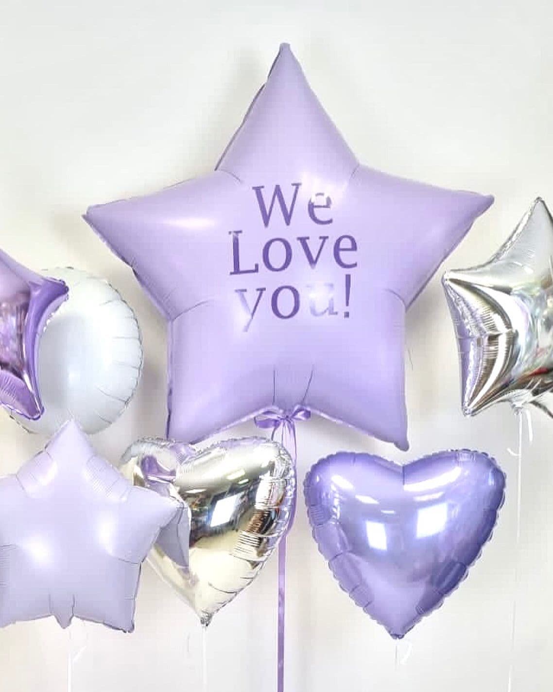 Композиция из шаров на грузах "Лаванда"