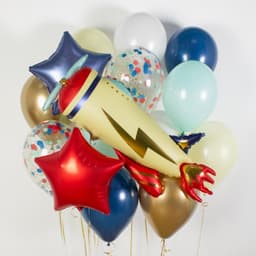 Композиция из шаров на грузах «Ретро-самолёт»