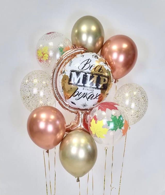 Композиция из шаров на грузах "Весь мир" Композиция из шаров на грузах "Весь мир"