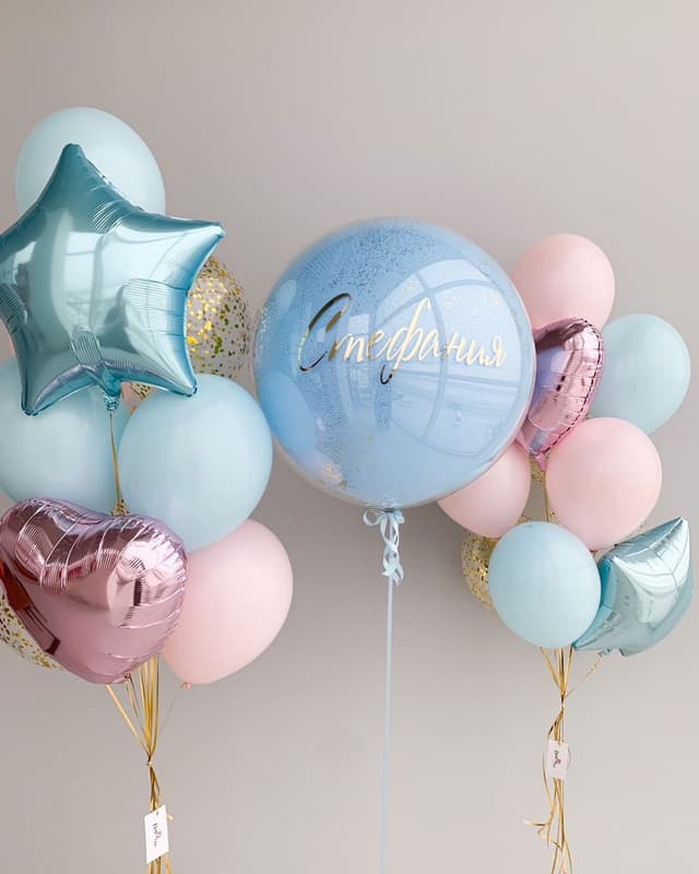 Композиция из Шаров «Розовая соль» Композиция из Шаров «Розовая соль»