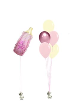 Композиция из шаров «Розовая бутылочка»