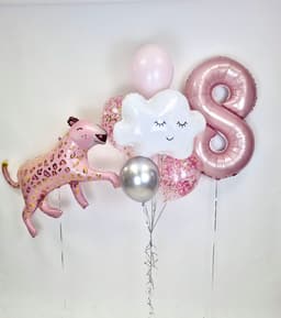 Композиция из шаров "Розовый леопард"