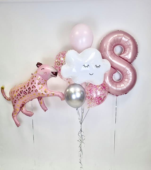 Композиция из шаров "Розовый леопард" Композиция из шаров "Розовый леопард"