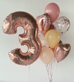 Композиция из шаров "Розовое золото"