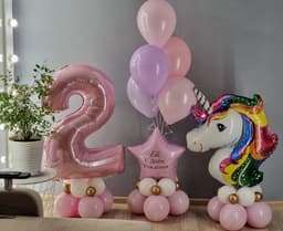 Композиция из шаров с воздухом "Единорог"