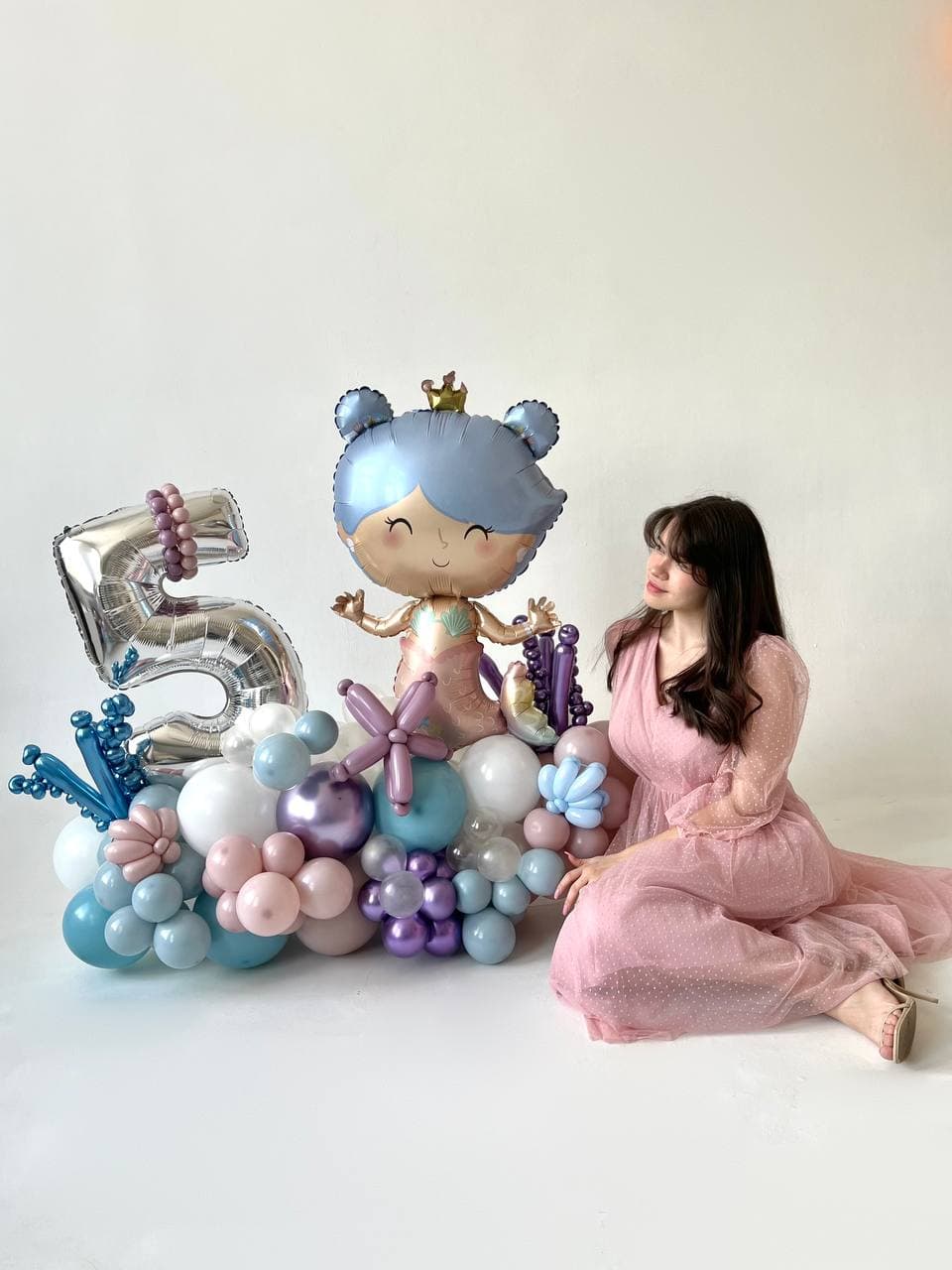 Композиция из шаров с воздухом «Маленькая Русалочка»