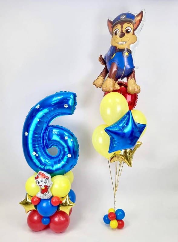 Композиция из шаров с воздухом "Щенячий патруль, Чейз" Композиция из шаров с воздухом "Щенячий патруль, Чейз"