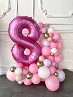 Композиция из Шаров с воздухом «Цифра и стойка»