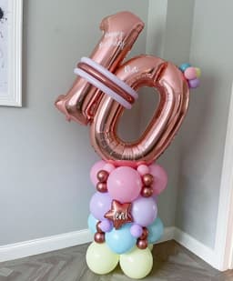 Композиция из шаров с воздухом "Цифра на стойке"