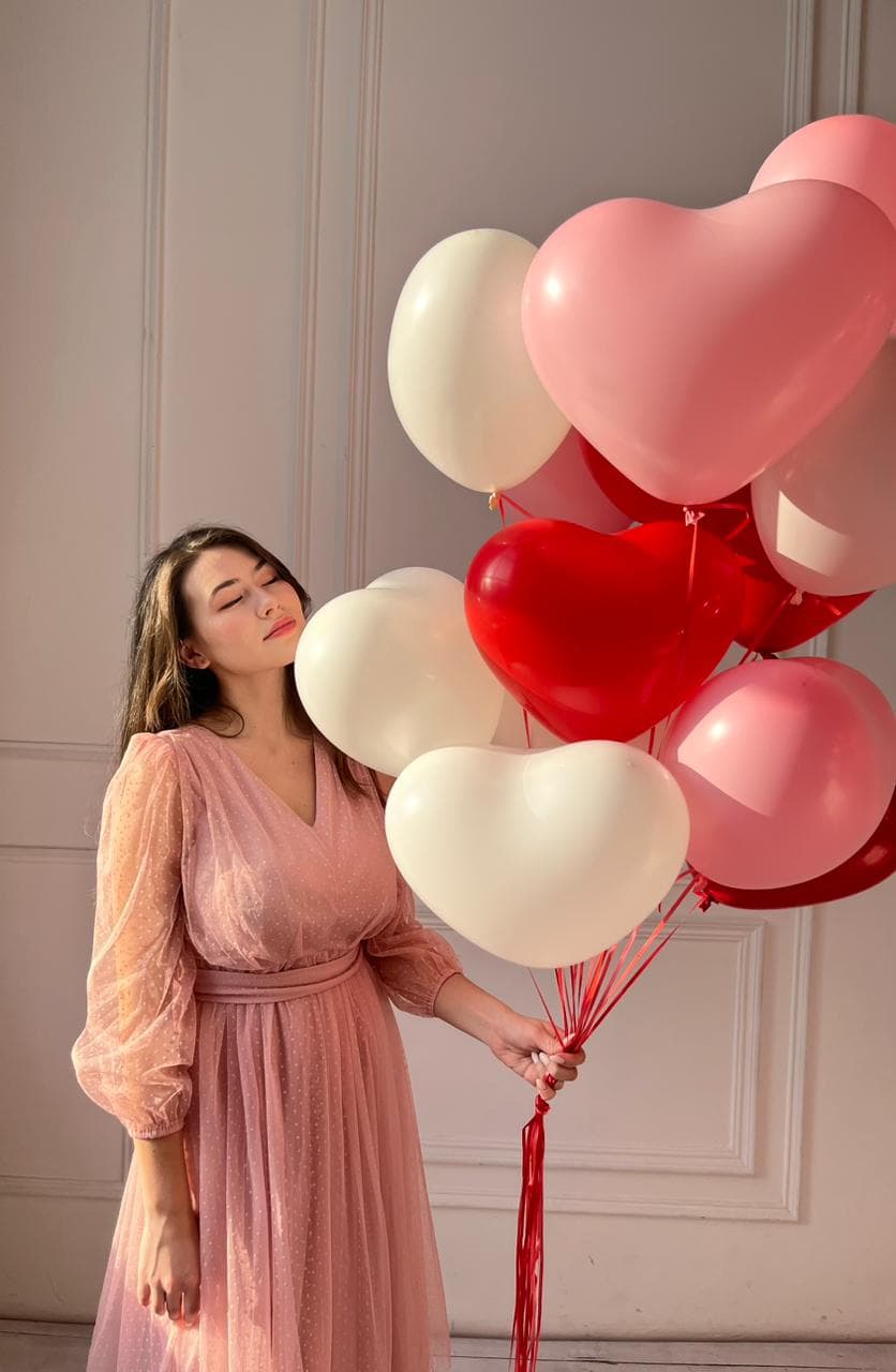 Композиция из шаров "Сердца для любимых"