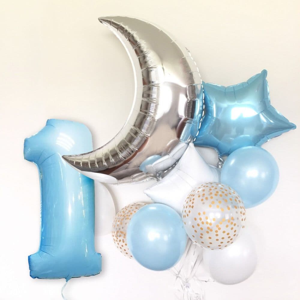 Композиция из шаров "Серебрянный месяц"