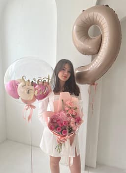 Композиция из Шаров «Цифра и Баблс»