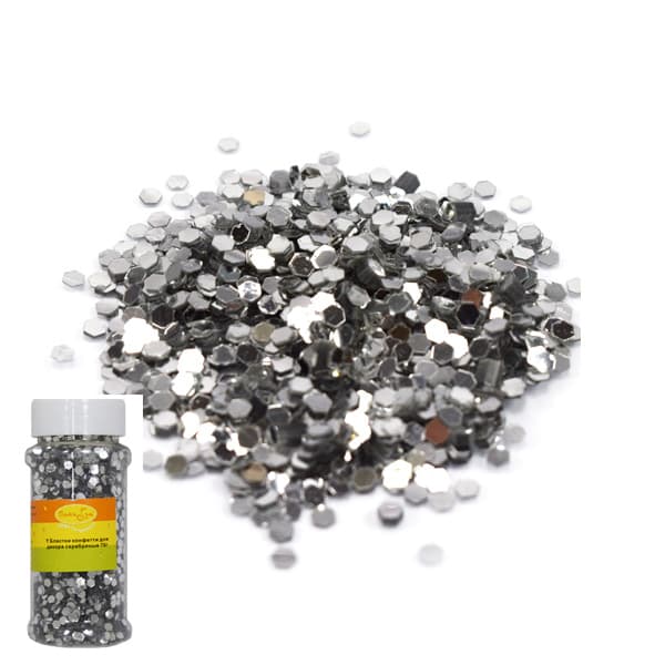 Конфетти блестки шестригранное серебро 1гр Конфетти блестки шестригранное серебро 1гр