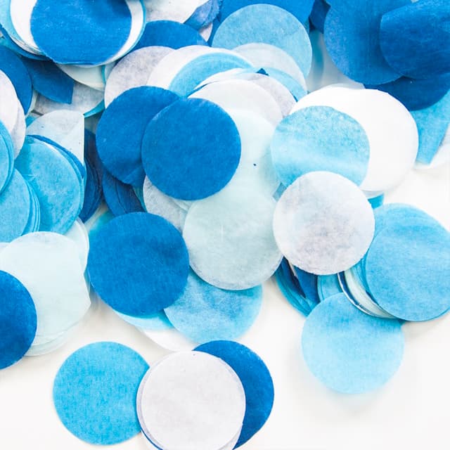 Конфетти тишью круг, голубой микс, 2,5 см 1 гр. Конфетти тишью круг, голубой микс, 2,5 см 1 гр.