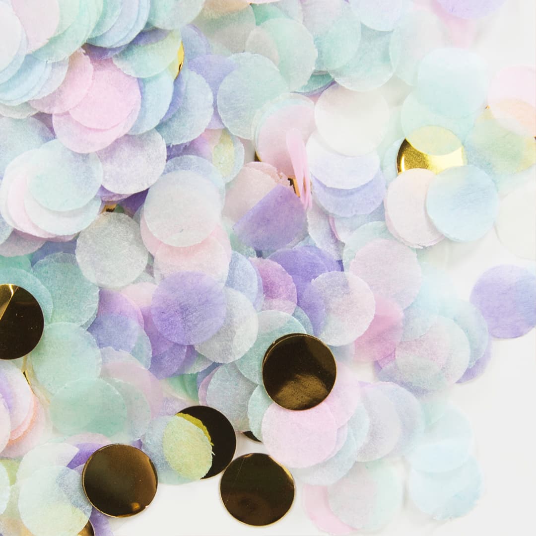 Конфетти тишью Круг, Трогательный микс, Металлик, 1 см, 1 гр.