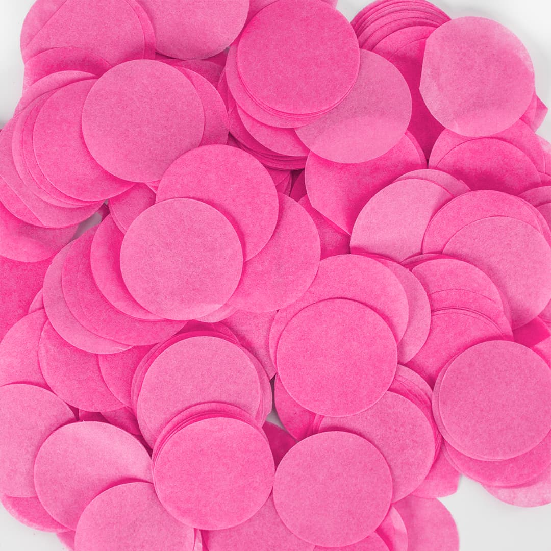 Конфетти тишью круги ярко-розовый микс 2,5 см, 1 гр