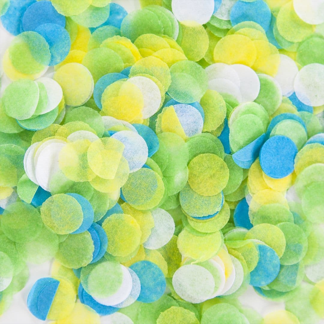 Конфетти тишью круглое салатовый микс 1 гр