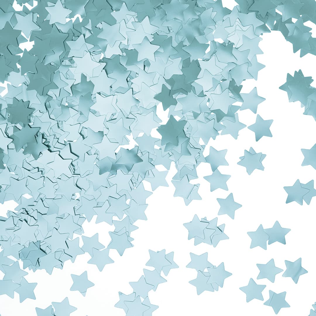 Конфетти звезды голубой хром 1,5 см , 1 гр