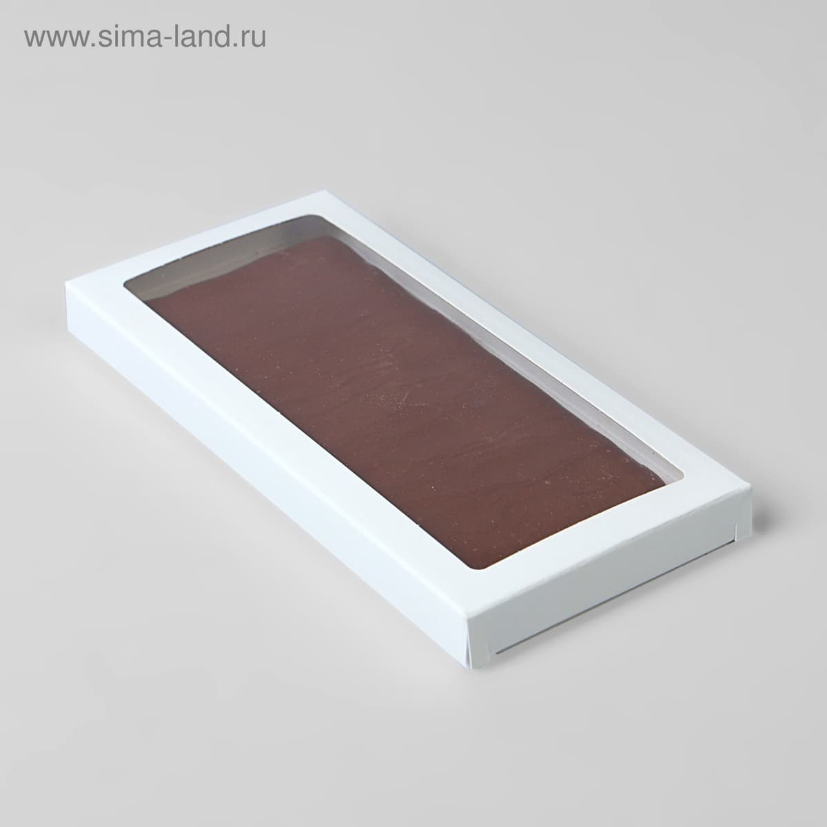 Коробка для шоколадной плитки с окошком Белая 17х8х1,4 см