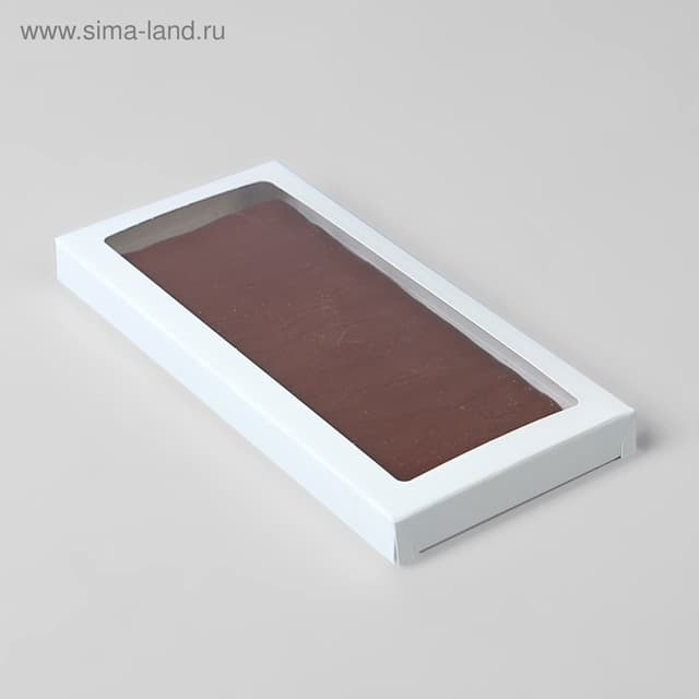 Коробка для шоколадной плитки с окошком Белая 17х8х1,4 см Коробка для шоколадной плитки с окошком Белая 17х8х1,4 см