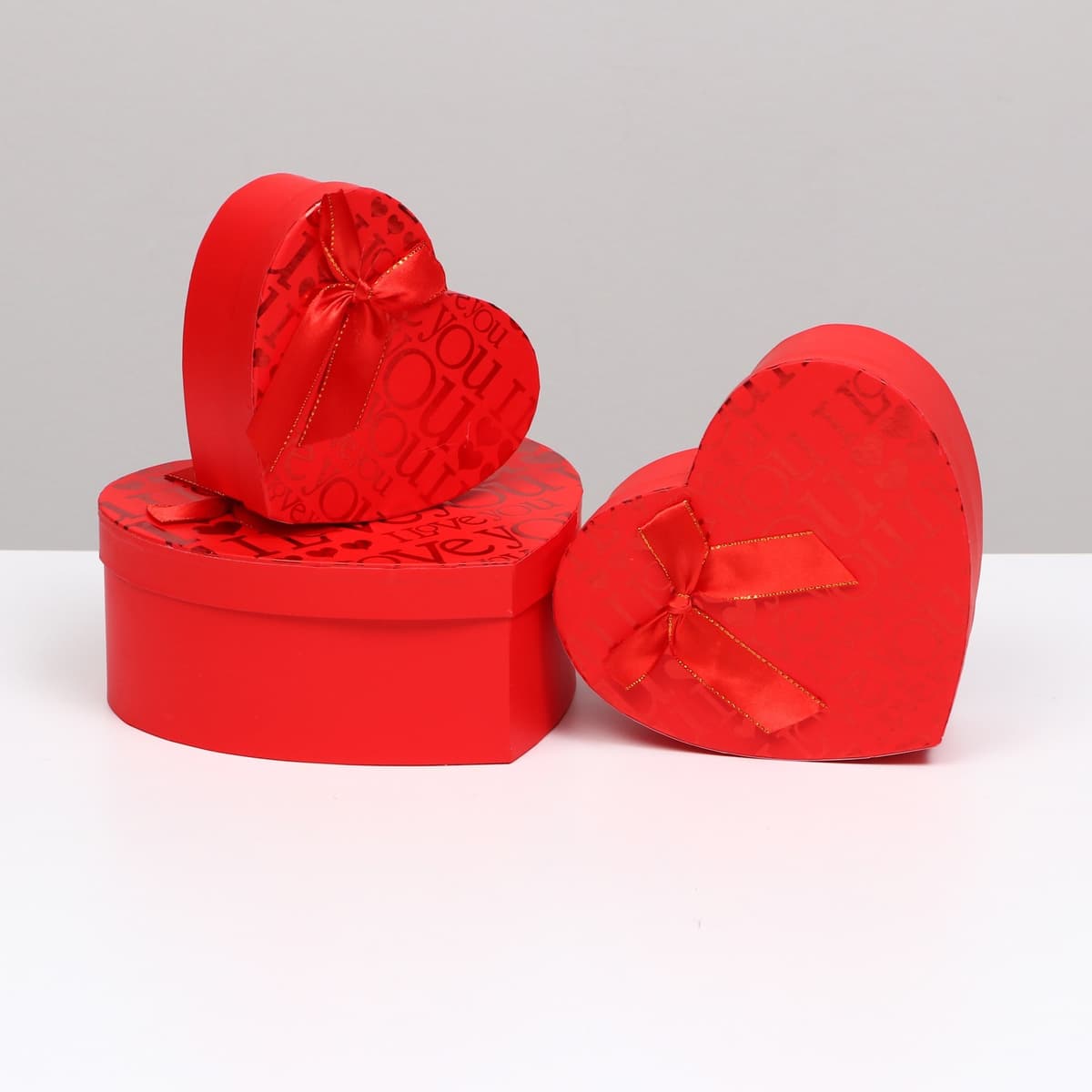 Коробка Сердца, красная , I Love You, 22 х 21 х 9 см