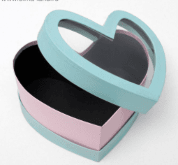 Коробка "Сердце" с окном, голубой, 25 х 23 х 11 см; Коробка "Сердце" с окном, голубой, 25 х 23 х 11 см;