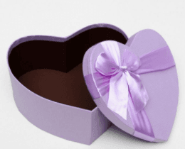 Коробка "Сердце", сиреневый, 27 х 25 х 12 см