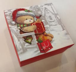 Коробка складная " С Новым годом , Мишка " , 19 х 19 см