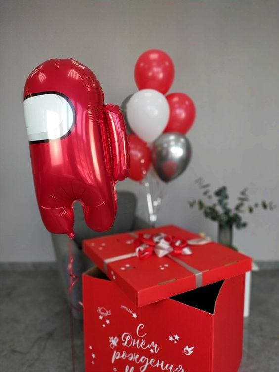 Коробка сюрприз с шарами «Космонавтики»