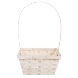 Корзина плетеная "Бамбук" D19х14.5хH9хHH37см. Белая