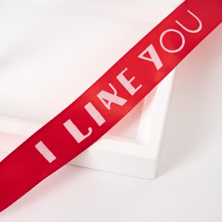 Лента декоративная "I like you" 2,5см*36м Красный 08 т.м.180