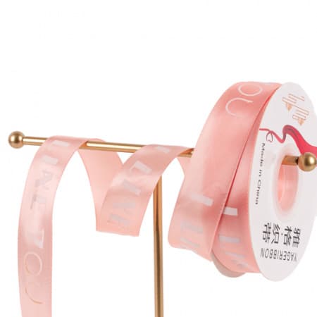 Лента декоративная "I like you" 2,5см*36м Персиковый 10 т.м.180