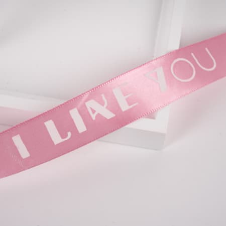 Лента декоративная "I like you" 2,5см*36м Пыльная роза 06 т.м.180