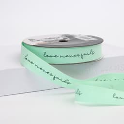 Лента декоративная надпись "LOVE" 2см*18Y Светло-зелёная 85