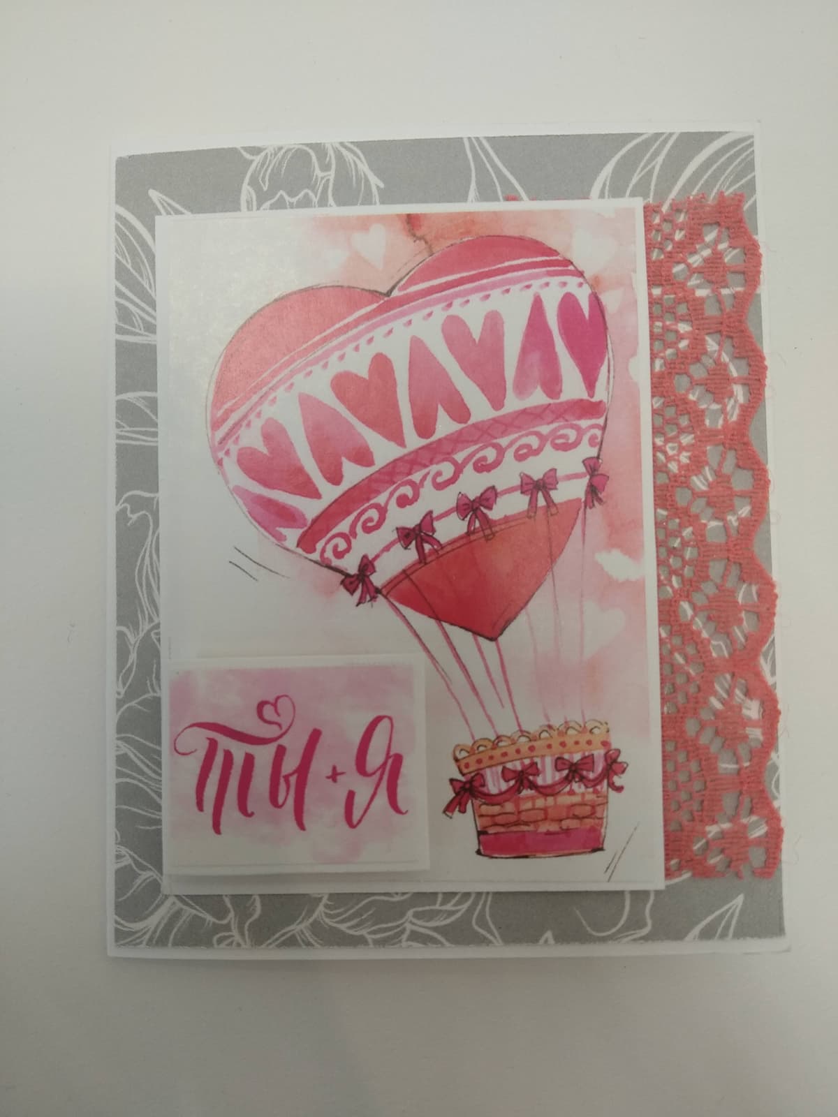 Мини открытка крафт (ручной работы) 2