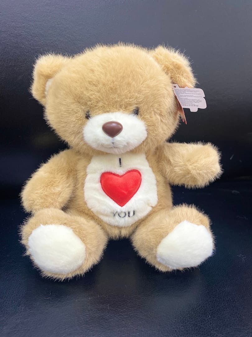 Мишка с сердечком на животе, коричневый