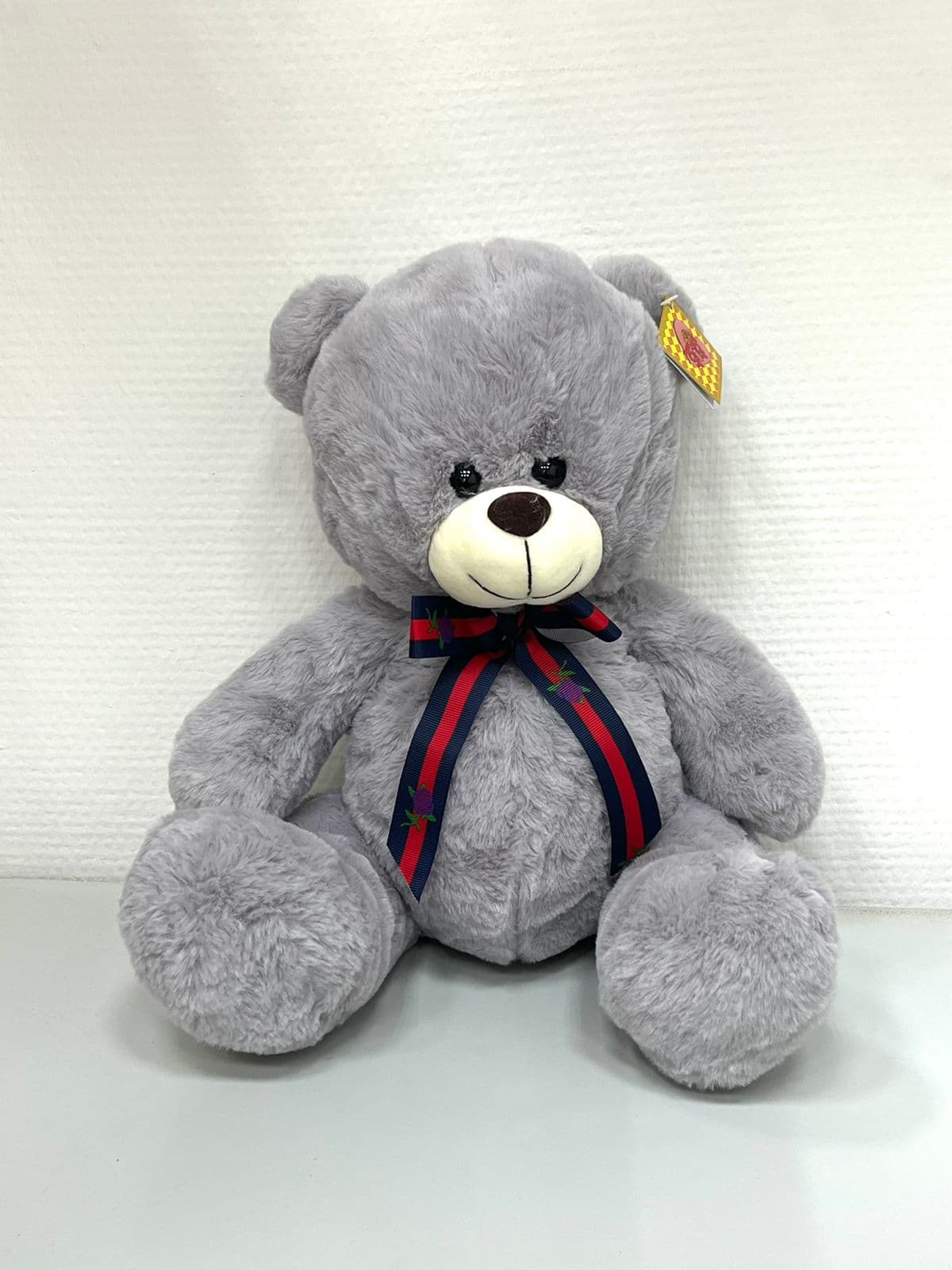 Мягкая игрушка «Мишка с бантом» серый 30 см